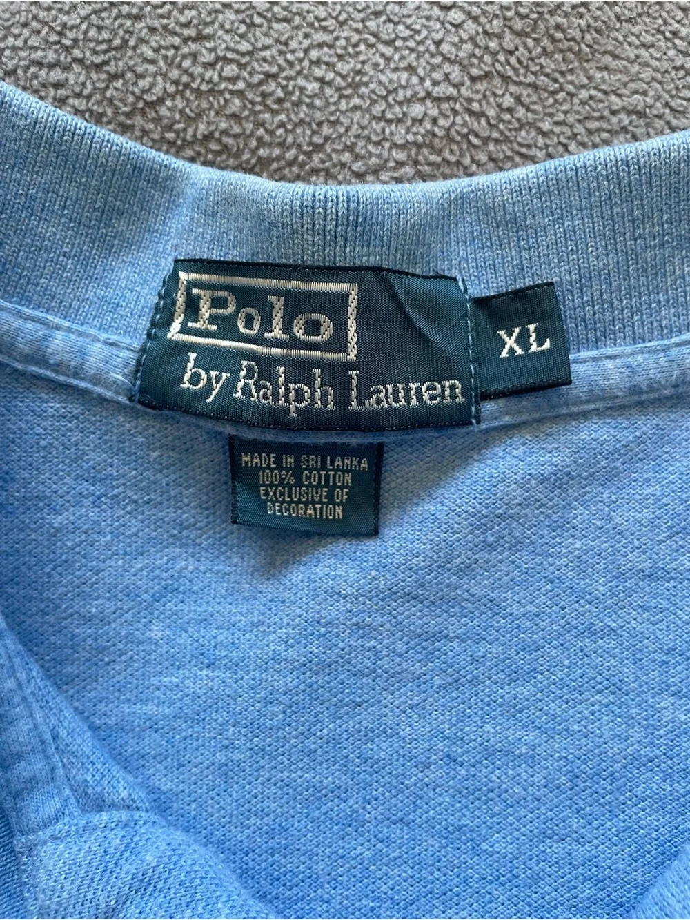 Polo Ralph Lauren Blue Polo Shirt XL Orange Pony